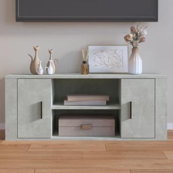 Mueble para TV de madera contrachapada gris hormigón 100x35x40 cm