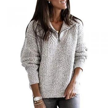 Jersey Punto Cuello Alto Mujer Sueter Tejido Mujer Jerséis Mujeres Pullover Sweater Jerseys Largos Jumper Para Damas Suéter Señora Sueteres Tejidos Para Mujer Suéteres Señoras Talla Grande Gris 4XL