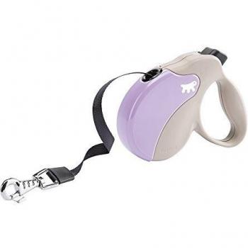 Ferplast - Correa retráctil para Perros Amigo Tape S, Cinta Extensible, 5 m, máx. 15 kg, Violeta