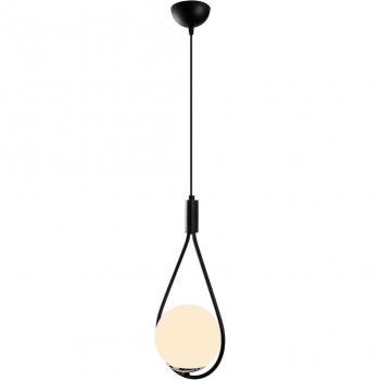 Lámpara Colgante Opviq Mudoni MR-937 1 Luz Negro/Vidrio Opalino