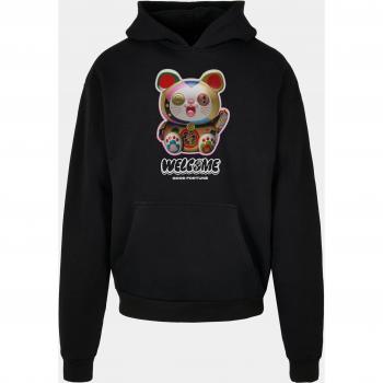 Welcome Cat Ultra Heavy Oversize Black Hoodie