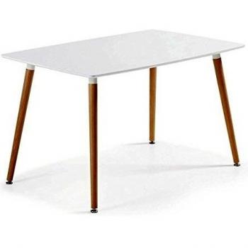 Noorsk Design Mesa de Comedor o Cocina Kiel 120 lacada Blanca