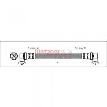 Metzger 4114774 Tubo flexible de frenos