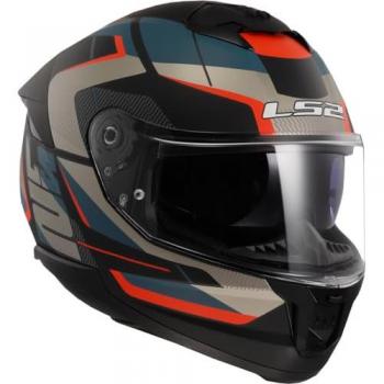 Casco Integral LS2 FF808 Stream II Road Negro Mate-Azul con diseño aerodinámico, visera anti-rayaduras, sistema de ventilación optimizado, interior desmontable y lavable, homologado ECE 22.05,