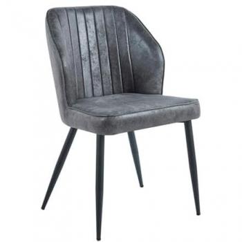 Silla Wenye Boho Vintage de Comedor en Polipiel Gris