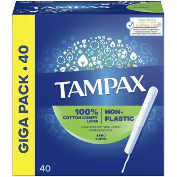 Tampax Super Tampón con Aplicador, 40 unidades