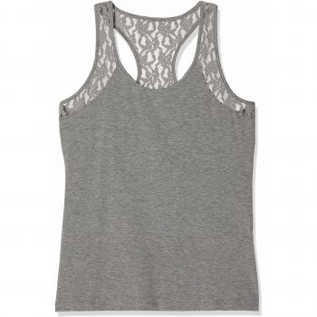 VERO MODA VMMAXI MY SOFT LACE BOXER TOP NOOS, camiseta sin mangas Mujer, Gris