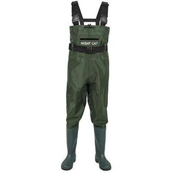 Night Cat Vadeadores de Pesca para Hombres Impermeables Transpirables Mujeres Caza vadeadores con Botas Pantalones de Babero para Aguas, 1 tamaño más Grande es Bettler
