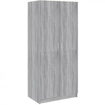 Armario de madera contrachapada gris Sonoma 80x52x180 cm