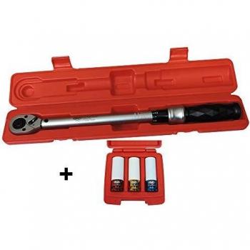 Llave Dinamométrica FAMEX 10865-3N Profesional con Específicos para Radios, Rango de Torque 40-210 Nm, Set Completo