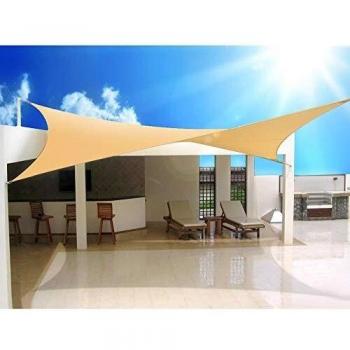 GreenBlue GB505 UV Garden Shade Sail, Polyester, 5x5m, Cream, Water-Repellent