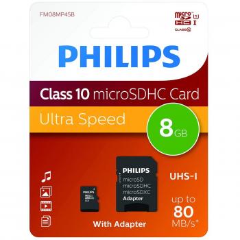 Philips MICRO SD C10 - Tarjeta de memoria SDHC de 8 GB
