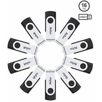10 Piezas Memorias USB 16GB, Diseño Giratorio Mini Pen Drive, USB 2.0 Flash Drive para Computadoras, Tabletas Almacenamiento de Datos