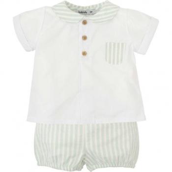 Conjunto de bebé niño a rayas en algodón suave y cómodo
