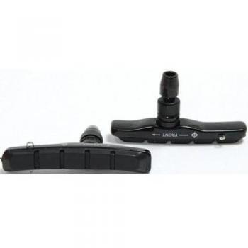 CONTEC Bremsschuh 'CBS-510' Für V-Brake, SB-verpackt Medium Compound - mittelharte Gummimischung für optimale Verzögerung und minimalen Verschleiß, asymmetrisch - Shimano-Optik, Cartridge - austauschbare Bremsbeläge, Alu-Padhalterung,
