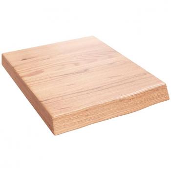 Estante de pared de madera de roble macizo tratado marrón claro 40x50x(2-6) cm