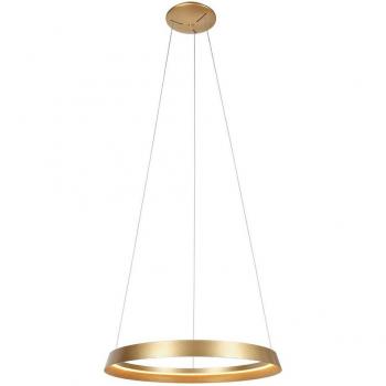 Lámpara colgante LED Steinhauer Ringlux, 1 luz, color dorado, metal, 60 cm