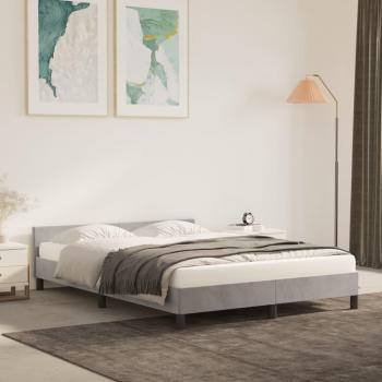 Estructura de cama con cabecero terciopelo gris claro 140x190cm Vidaxl