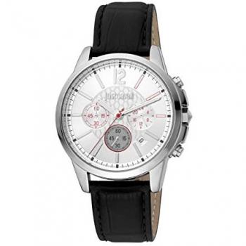 Just Cavalli Men's Analog Watch JC1G175L0215 - Water Resistant, Genuine Leather Strap, Stainless Steel Case