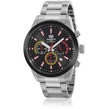 Reloj Deportivo Marea Hombre B36193/3 - 44mm, Acero Negro, Cronómetro, Resistente al Agua 10 ATM