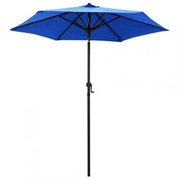 vidaXL Garden Parasol Blue 200x224 cm Aluminium