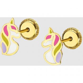 Pendientes Unicornio Time Road LG00186 Oro 9K, Infantil