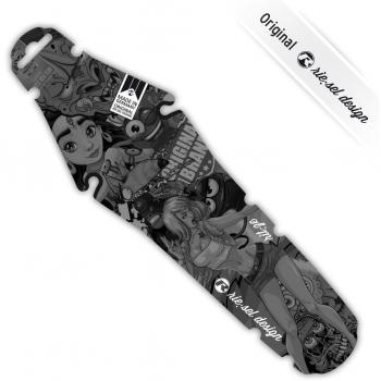 riesel Diseño Ríe: ZE guardabarros Sillín Protección contra salpicaduras bicicleta carreras hinterrad| Fixie | MTB | Triatlón, stickerbomb ultrablack 2017