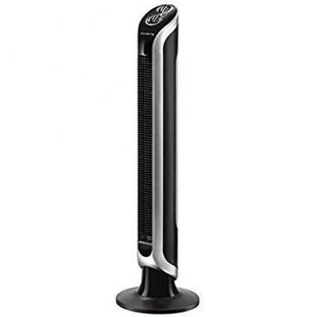 Rowenta Eole Infinite VU6620 Ventilador de pie, torre de 1 m de alto con 3 velocidades, oscilación de 180° y temporizador hasta 3 horas, 43 dBA, Negro