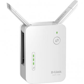 D-Link N300 DAP-1330 Universal Wi-Fi Range Extender with External Antennas, 300Mbps Speed and Easy Setup - UK Plug Included