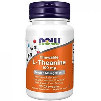 Now Foods L-Theanine 100mg Chewable Tablets - 90 Count