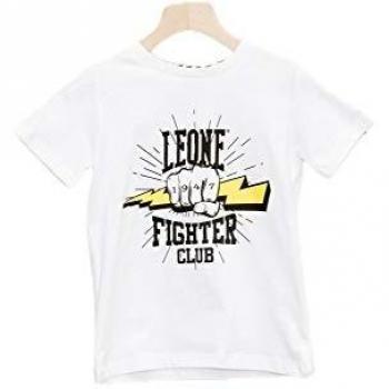 Leone - Camiseta de Manga Corta para niño Fighter Club - Blanco ÓPTICO
