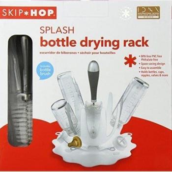 Skip Hop Splash - Escurridor para biberones, color blanco y gris