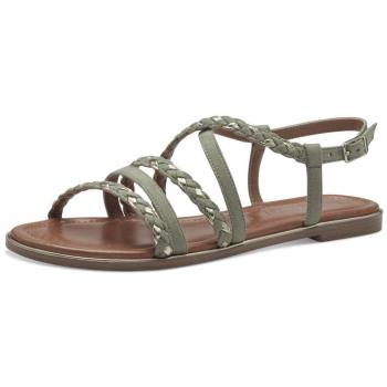 Sandalia de mujer Tamaris 28101-42 en cuero ecológico verde, tamaño 38