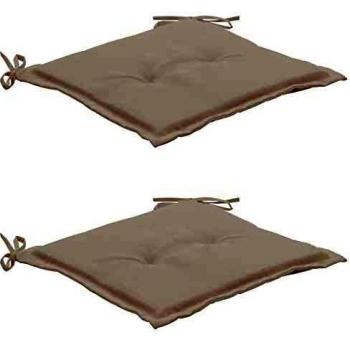 Cream Oxford Fabric Garden Chair Cushions 2 pcs 50x50x3 cm