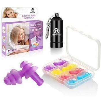 Hearprotek Tapones para los oídos para dormir, 4 pares de tapones para los oídos reutilizables para proteger los oídos de los que duermen de lado, roncar, estudiar, trabajar, viajar, construir, nadar