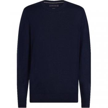 Tommy Hilfiger Men's Blue Merino Wool Round-Neck Sweater, Size 2XL