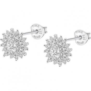 Pendientes Flor Time Road WS03255 Plata