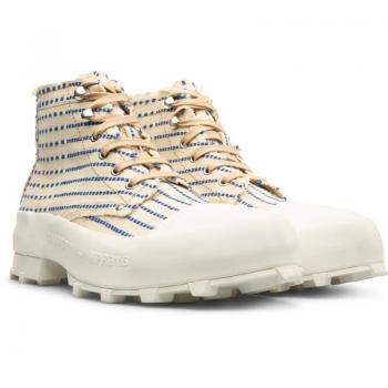 CAMPERLAB Traktori Ankle Boots for Men - Beige/Blue, Size 46, Cotton Fabric