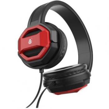 Auriculares diadema NC3200 con micrófono, cable de 1.2m y conector jack 3.5mm, color rojo
