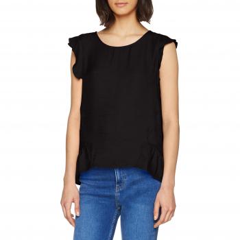 Vila Clothes Viranny S/l Top, Camiseta sin Mangas para Mujer, Negro