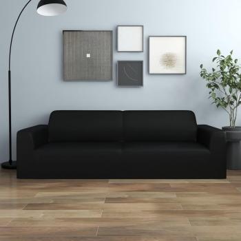 Funda Elástica para Sillón de 3 Plazas Poliéster Jersey Negra
