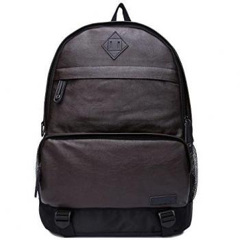 UNIVES Hombres la Vendimia Cuero de Ordenador Portátil Mochila Grande Notebook Capacidad Mochila Mochila Ordenador Ajusta Hasta 15 Ordenador Portátil para el Viaje de Negocios que Viaja el Lugar de Trabajo de la Universidad del Bolso de Escuela Hombres