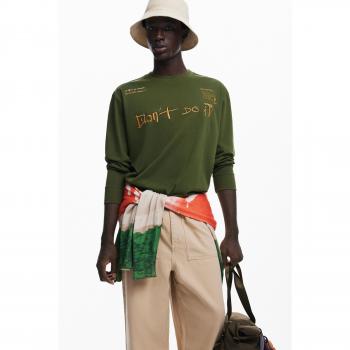 Desigual Liam Long Sleeve T-Shirt Green S