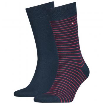 Calcetines Tommy Hilfiger Small Stripe Classic 2 Pares rojo azul marino 47-49