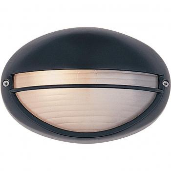 Aplique de pared Streamline 32 cm negro, 1 luz, 100W, vidrio opalino, IP44, E27