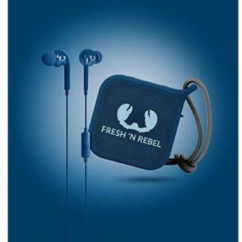 Fresh 'N Rebel Pack - Auriculares intraurales Vibe + Altavoz Pebble, Color Azul