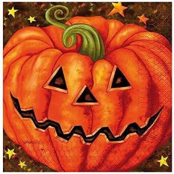 EUROCARNAVALES Pack DE 20 Servilletas de Calabaza 33 cm