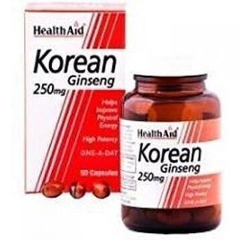 Raíz de Ginseng Coreano 50 cápsulas de 250 mg de Health Aid