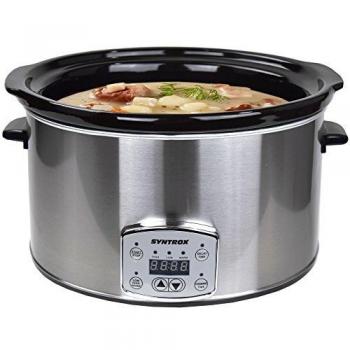 Syntrox Alemania 8,0 Litros Digital Acero inoxidable Olla De Cocción Lenta con temporizador y Función para mantener caliente