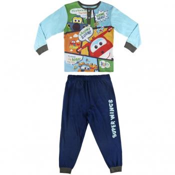 Pijama niño Super Wings celeste y azul dos piezas